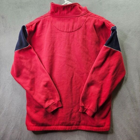 Vintage Faded Glory Sweater Mens Medium Red 1/4 Zip Up Long Sleeve Pullover - Picture 8 of 10